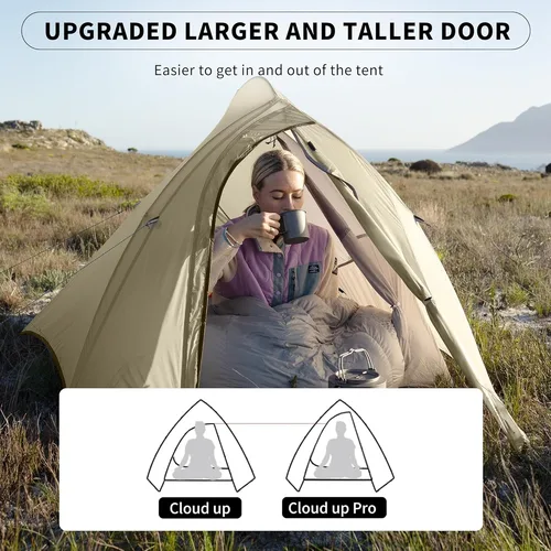 Imagen 2 del producto Naturehike Cloud Up Pro 1, 2 y 3 personas, tienda de campaña al aire libre, tienda ultraligera impermeable, tienda de campaña independiente para senderismo y mochilero