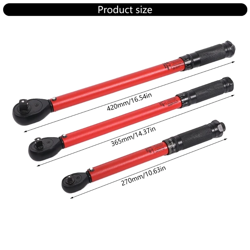 Adjustable Torque Wrench 72 Tooth Round Tube Designs 3-33Nm 10-140Nm 20-230Nm for Industrial Office Home Use Maintenance