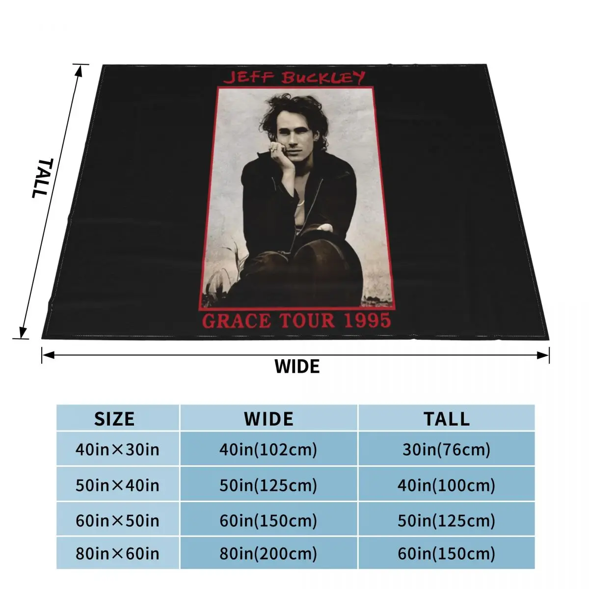 Jeff Buckley Grace Tour 1995 5 Quilt Bedroom Couple Blankets Winter Warm Blanket Throw Blanket