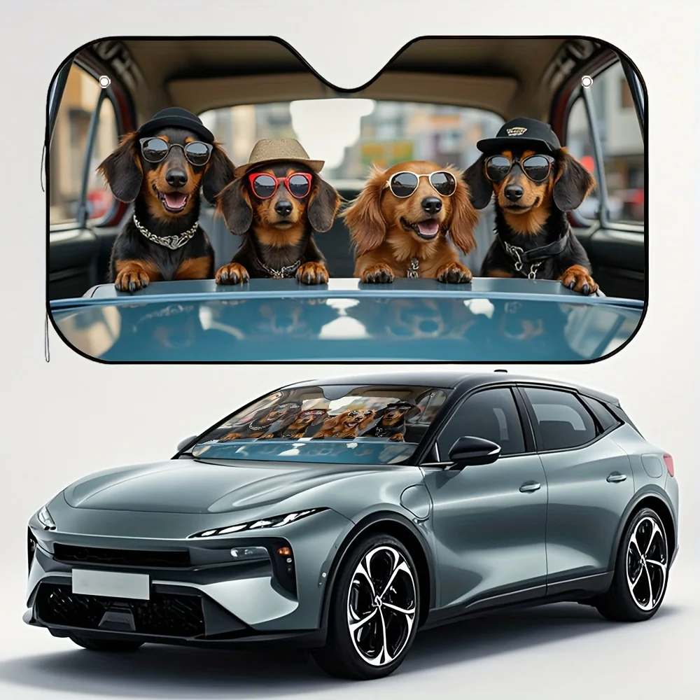 

1 шт. солнцезащитный козырек для автомобиля «Такса» — лобовое стекло с магнитным краем для трансформируемых джип и многого другого, стильный дизайн таксы с модным стеклом