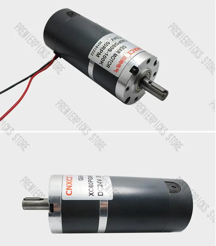 XC60PG60S 60W DC12V 24V 6-1300RPM DC Planetary Gear Reduction Motor High Torque Adjustable Speed Forward and Reverse