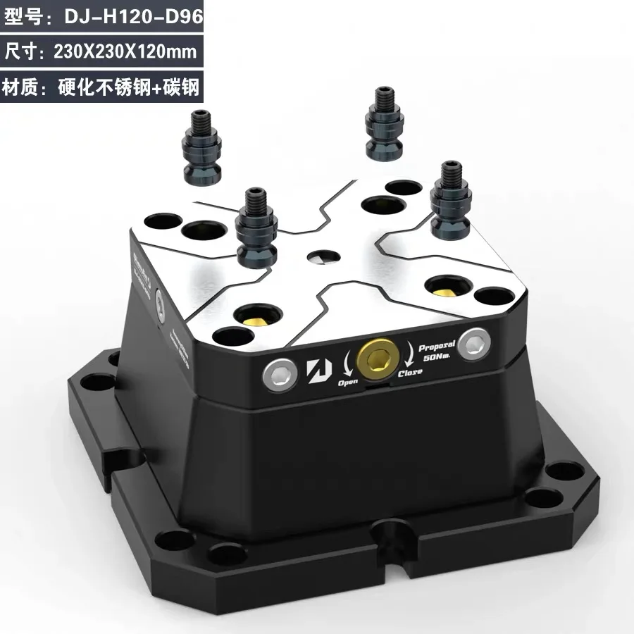 D96 D52-96 Zero Point Height Increasing Seat 4-5 Axis Fixture Self-centering Vise with Zero Point Quick Change Four Axis