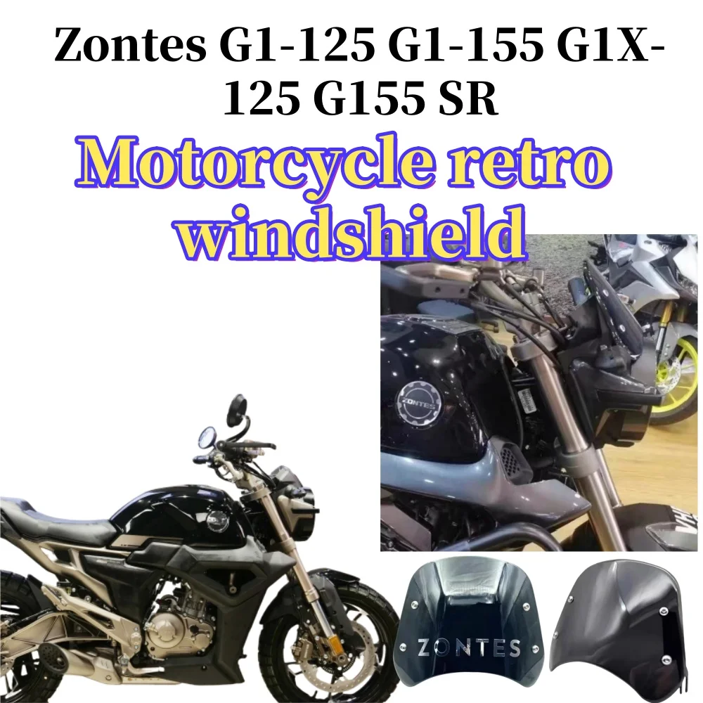 Nouveau 2022 Moto Pare-Brise pour Zontes G1-125 G1-155 G1X-125 Cires Sr Pare-Vent Protection Fit Zontes G1