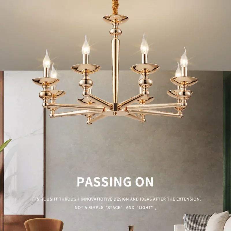 

Glass candle chandelier, iron art living room industrial style chandelier, European style retro bedroom chandelier