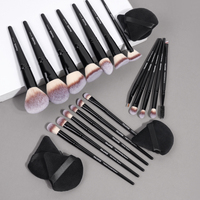 MAANGE 24pcs Makeup Tool Kit 18pcs Makeup Brushes Set 5pcs Triangle Powder Sotrage Bag Puffs for Foundation Powder Eyeshadow