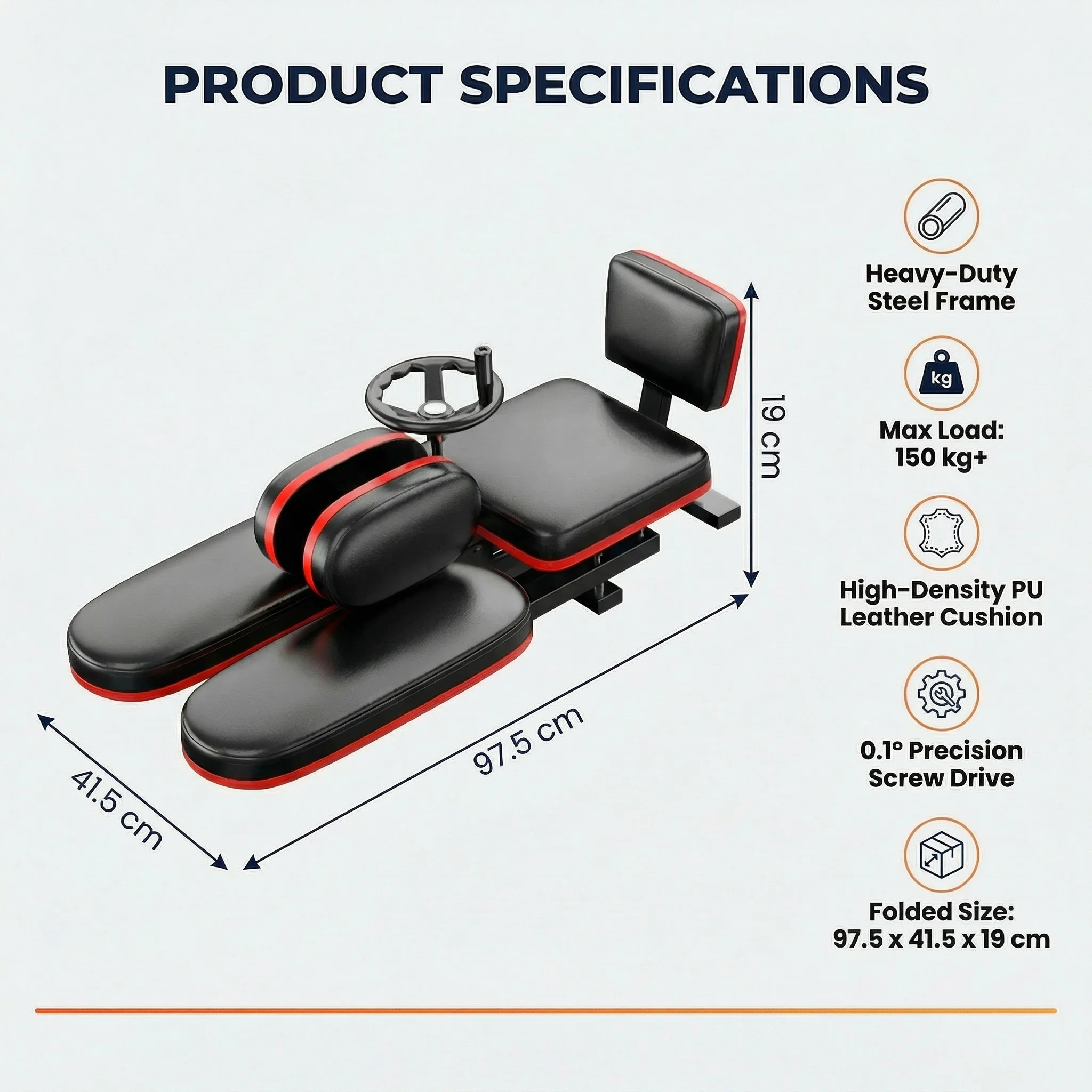Steel Tube PU Material Split Leg Trainer-Adjustable Yoga Fitness Equipment for Body Building Leg Stretching Hip-Opening Durable