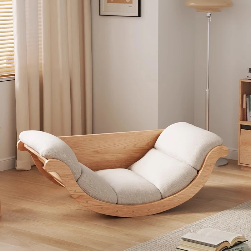 

Moon Rocking Chair Reclining Chair Adult Sleeping Lazy Sofa Chair Lunch Break Banana Boat Multifunctional Coffee Table
