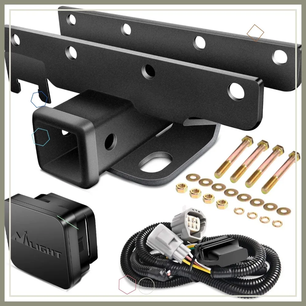 

2" Tow Hitch Receiver Kit for 2007-2018 Jeep Wrangler JK, 3500LB Capacity with Wiring Harness