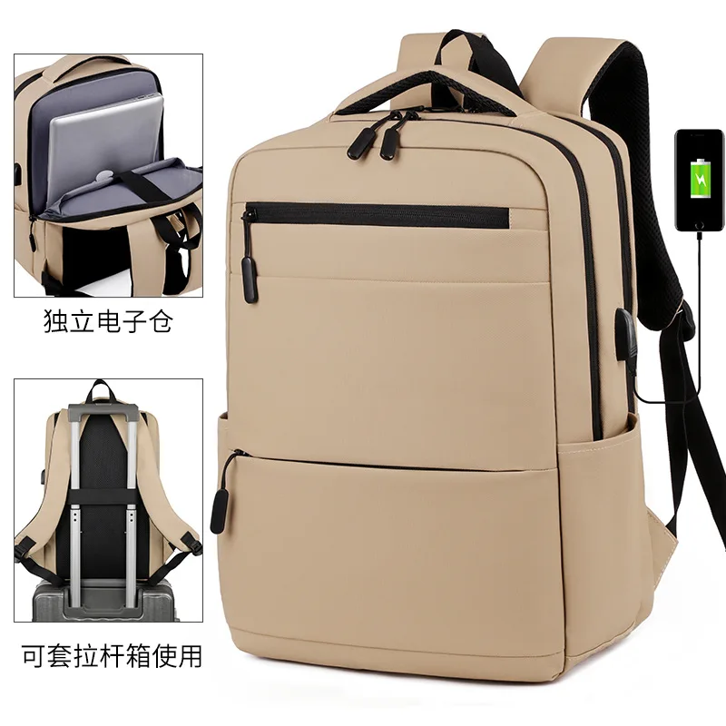 New men's fashionable outdoor leather laptop bag simple business travel backpack commuter backpack for women