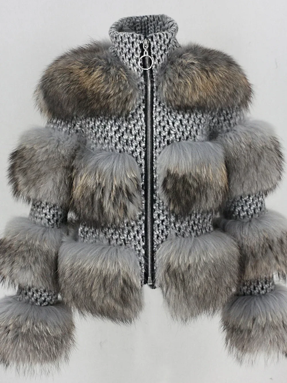 OFTBUY Echtpelzmantel 2024 Winterjacke Damen Parka Natürlicher Waschbärpelz Wollmantel Er Jacke Koreanischer Streetwear Neuer Oversize-Stil
