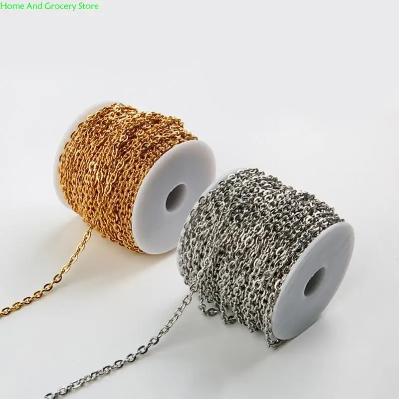 0xxa 65.61feet سلسلة المجوهرات سلسلة سلسلة 0.25-1mm من الفولاذ المقاوم للصدأ لصنع المجوهرات صنع سلسلة DIY #3