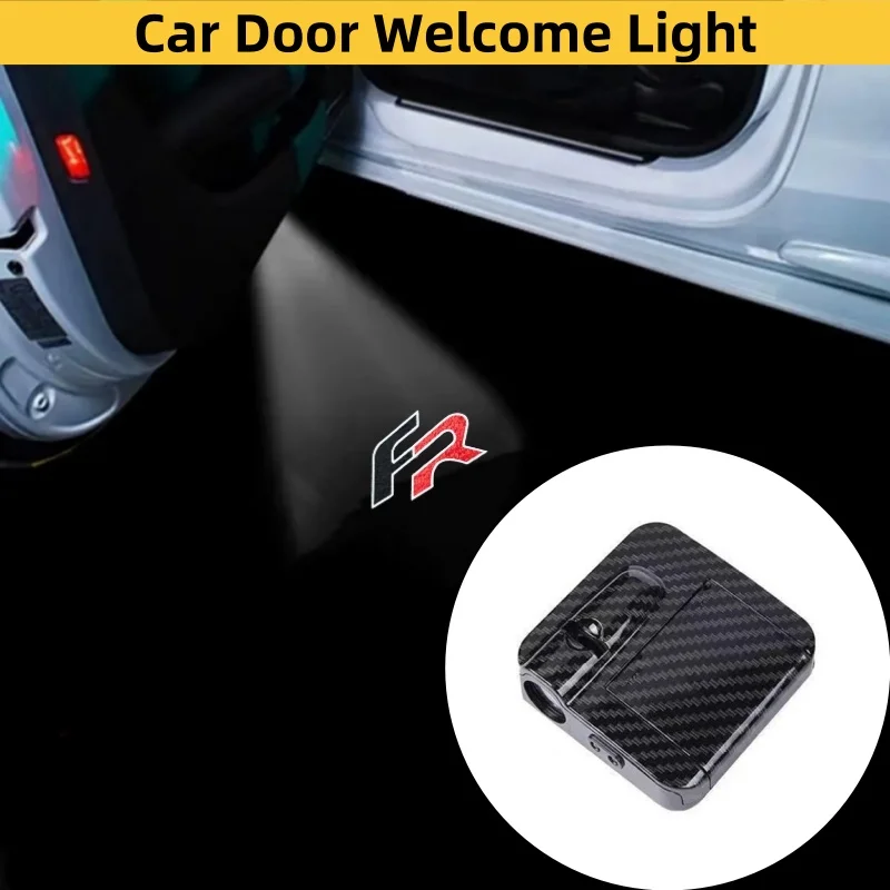 

2PCS Universal LED Logo Wireless Car Door Welcome Lamp For Leon 1 2 3 Ateca Ibiza 6J Exeo Cordoba FR MK3 Toledo Car Gadget