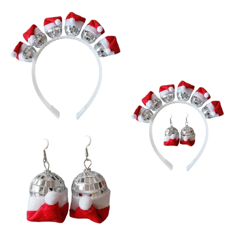 Reflective Party Accessories Set With Headband And Earrings Party Decoration Headwear For Women's Festive Ornament