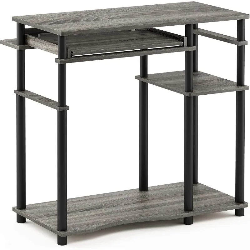 

Abbott Computer Desk with Bookshelf, French Oak Grey/Black