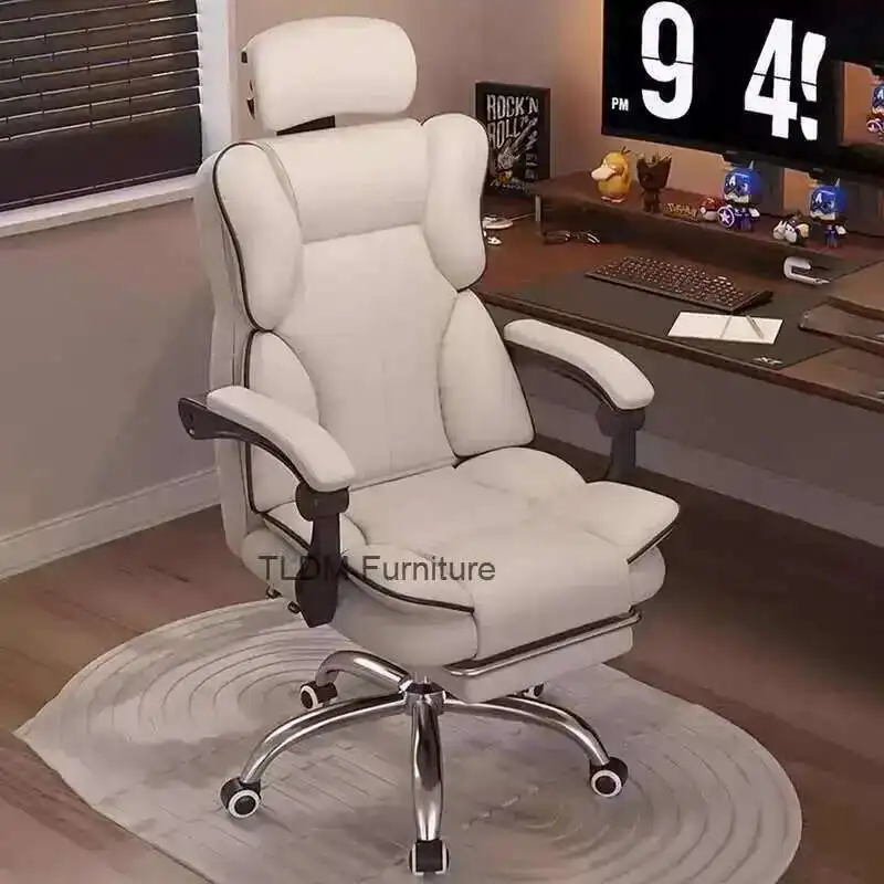 

Скандинавские игровые стулья на колесиках, кожаные игровые стулья с роскошным дизайном для взрослых, расслабляющие кресла с откидной спинкой, мебель для гостиной