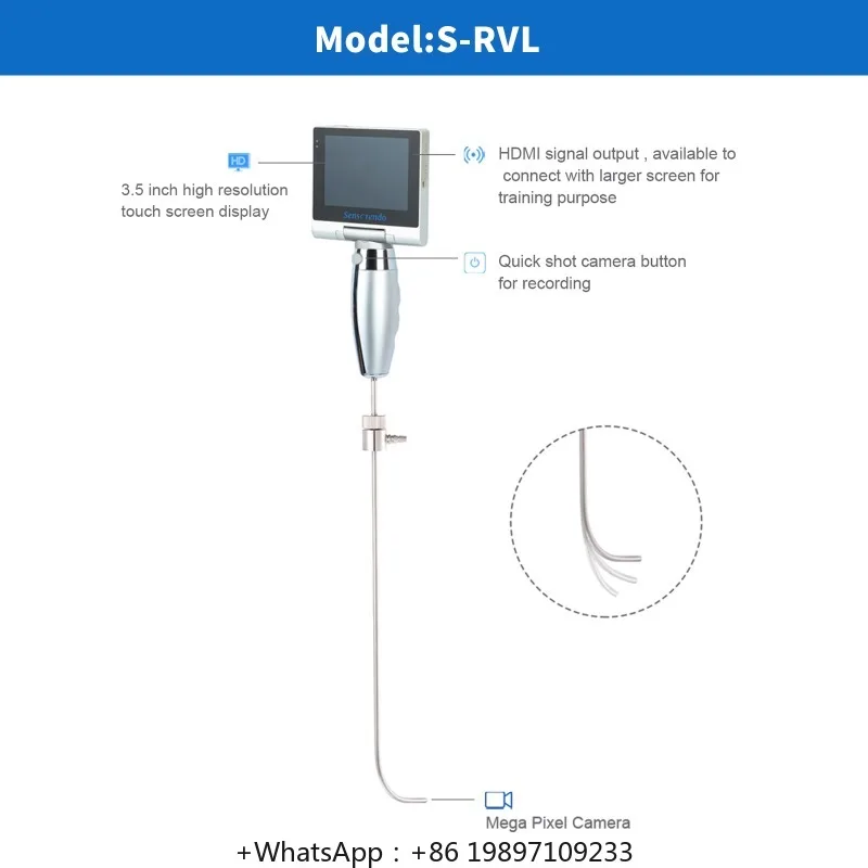 Sensorendo Video Intubation Stylet Difficult Intubation Video Laryngoscope 3.5 Inch Screen Rechargeable Anaesthesia Laryngoscope