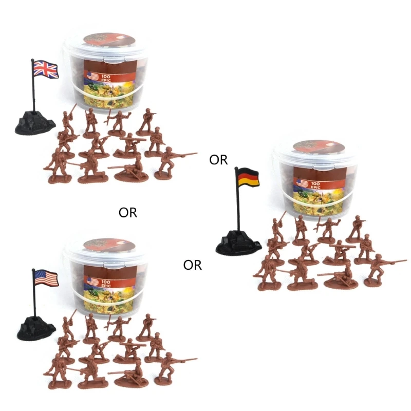 100 pçs mini soldados militares figuras modelos playset criança do exército homens crianças figuras brinquedo presente