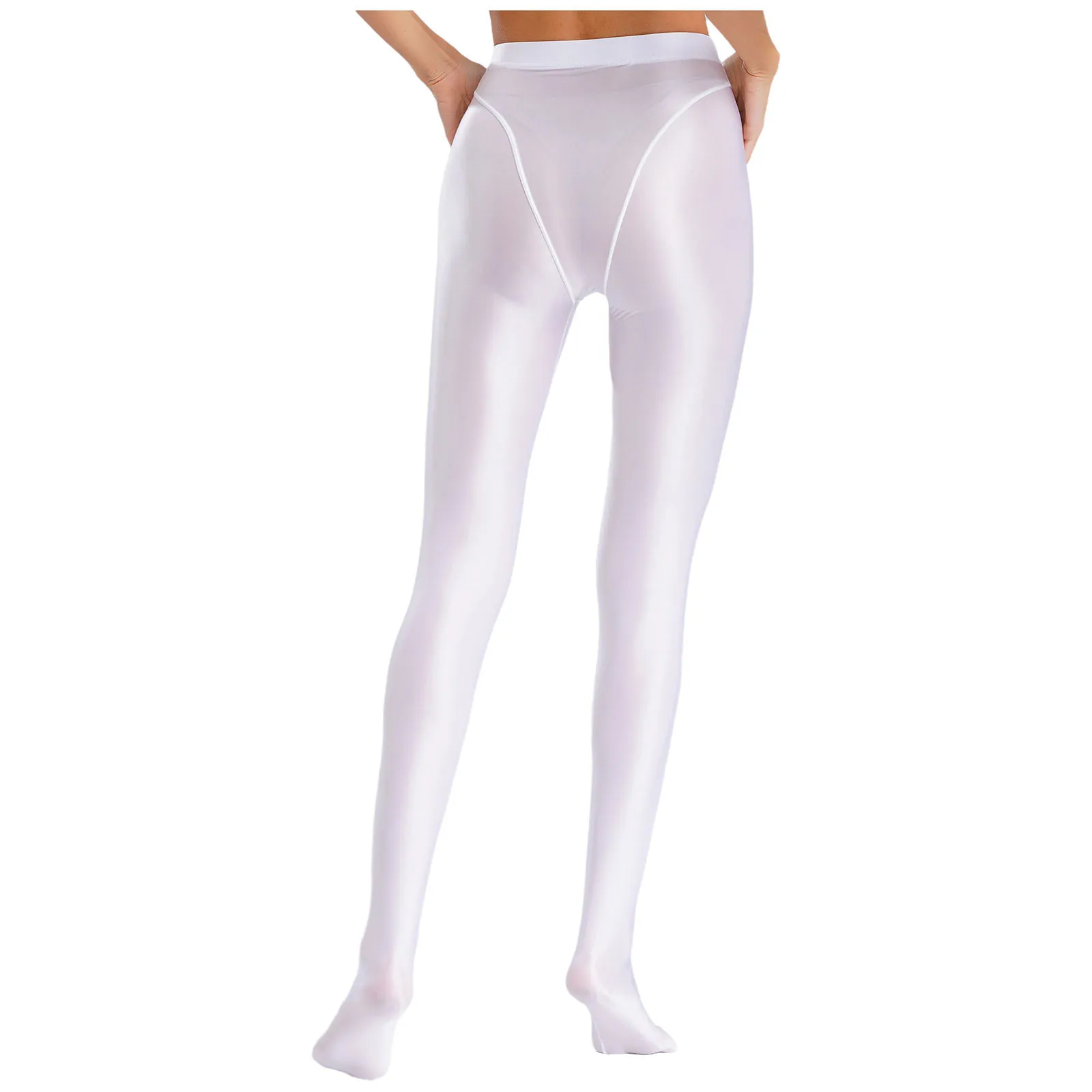 Women Yoga Workout Smooth Pantyhose Silky Skinny High Waist Gym Leggings Pants Dance Gymnastic Fitness Sport Underpants Trousers