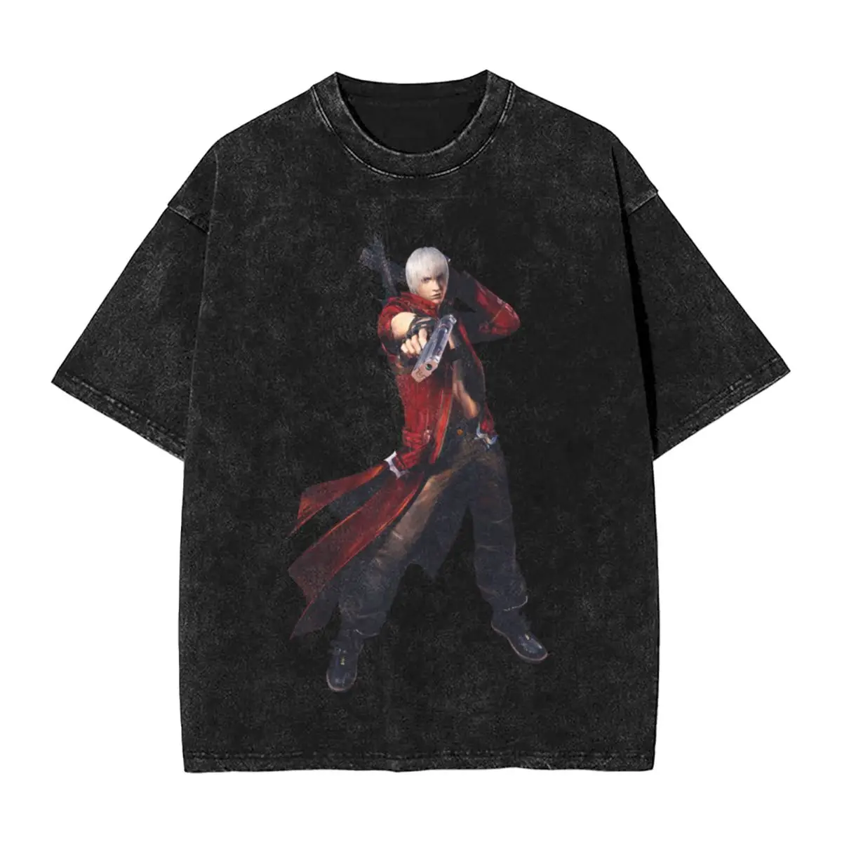 Devil May Cry 3 Dante Washed T Shirts Streetwear Hip Hop Vintage T-Shirt Tees for Men Women Cotton Harajuku Summer