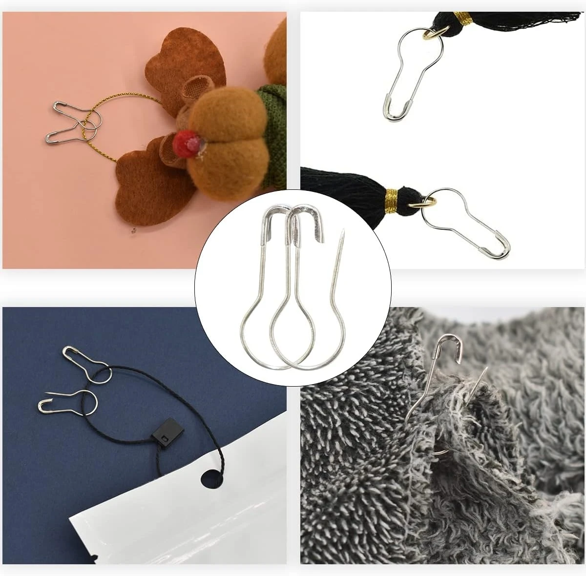 100 Stück Eisen-Metall-Sicherheitsnadeln in Kürbisform, Strickmarkierer, Etikettenanhänger, DIY-Bastelwerkzeug, Häkelzubehör – Detail 5