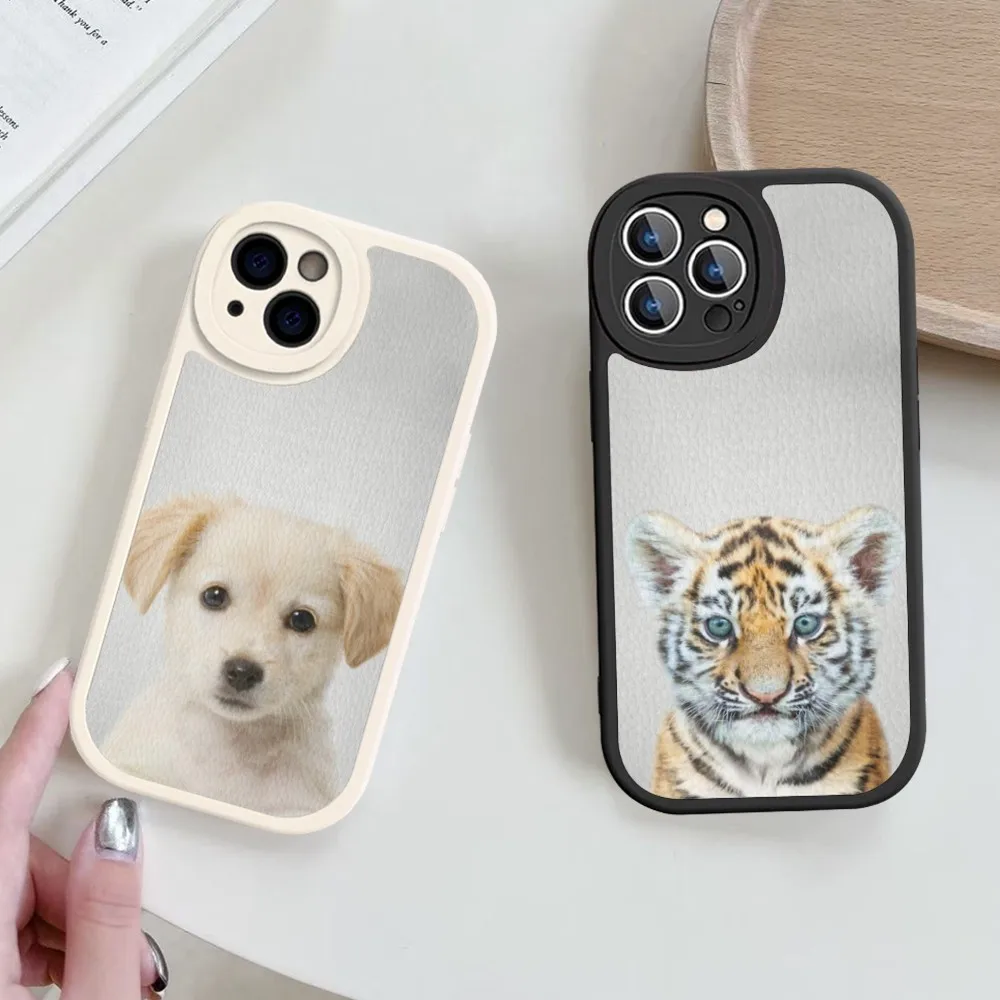Animal Baby Phone Case Hard Leather For IPhone 16 15 14 13 12 Mini 11 14 Pro Max Xs X Xr 7 8 Plus Fundas #4