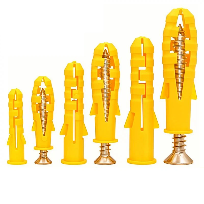 乾式壁アンカー & ネジ詰め合わせキット 10 個 - プラスチック壁アンカー 50 個 & プラス平頭ネジ 50 個 - M8 亜鉛メッキネジ