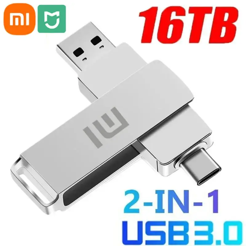 Xiaomi MIJIA 16TB Metal U Disk USB 3.0 High-Speed File Transfer Waterproof Pen Drive 2TB 1TB Portable Memory USB Flash Drive