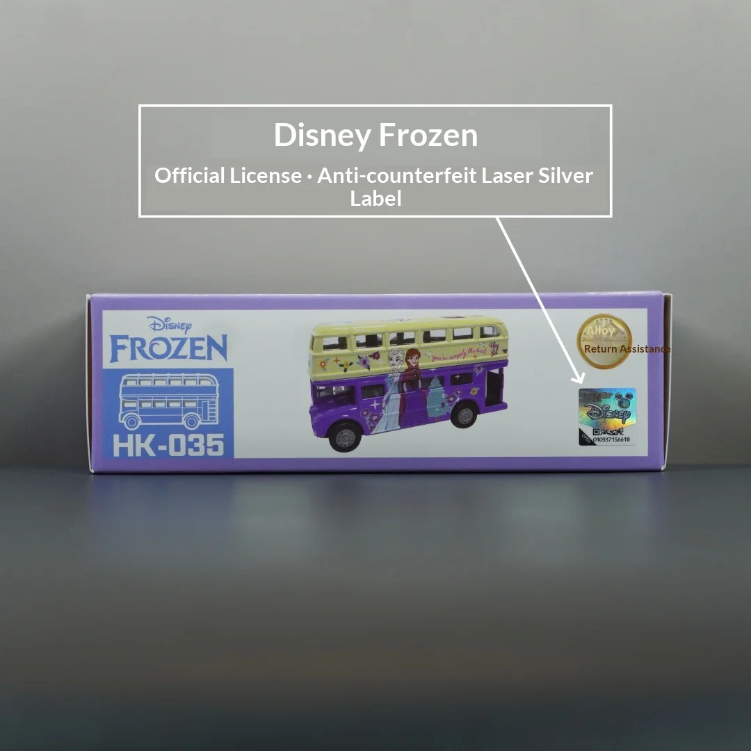 HongKong Exclusive Disney Frozen Alloy Nostalgic Bus - Limited Edition Collectible Diecast Model Car, Official Licensed Vehicle