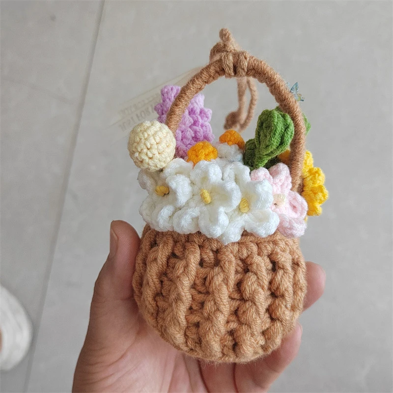 Hand Woven Floral Hanging Ornament Vehicle Rear Mirror Interior Decor Close Friend Item