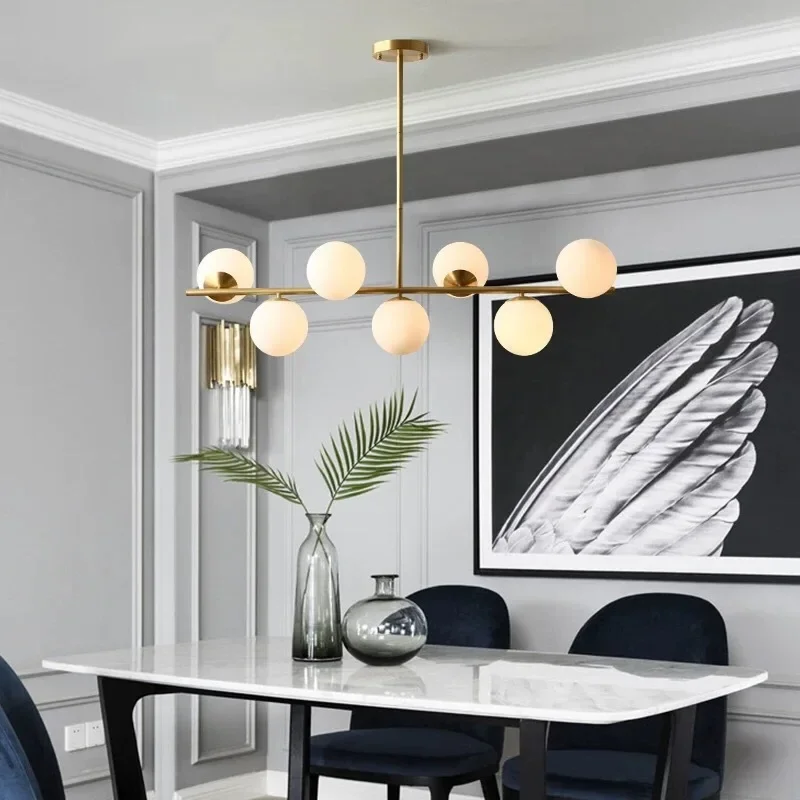 

Nordic New Magic Bean Glass Chandeliers Modern Simple for Living Room Home Creative Designer Dining Room Molecular Led Lights