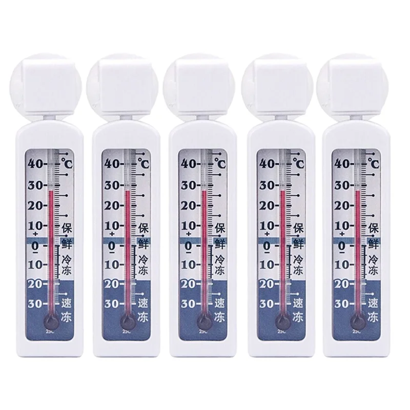 5 Pack Refrigerator Line Freezer Thermometer Fridge Refrigeration Temperature Gauge Monitor Home Use -30℃ to 40℃