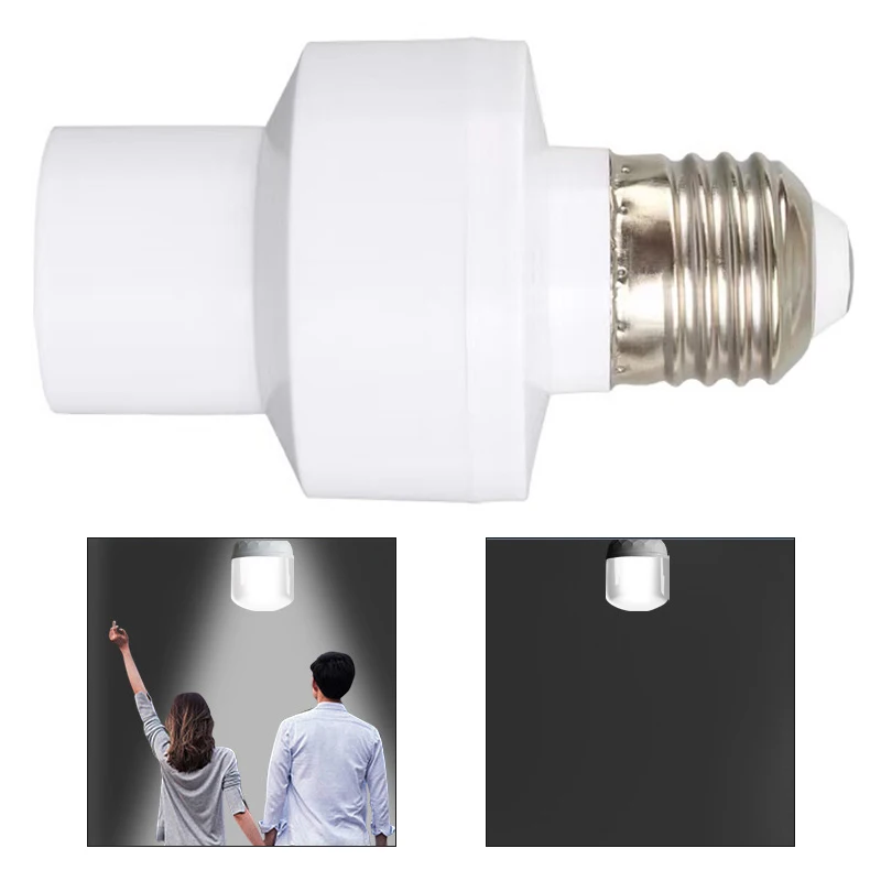 360-Degree Induction Motion Sensor Smart Bulb Socket Switch LED Night Lamp Socket Base E27 LED Lamp Holder
