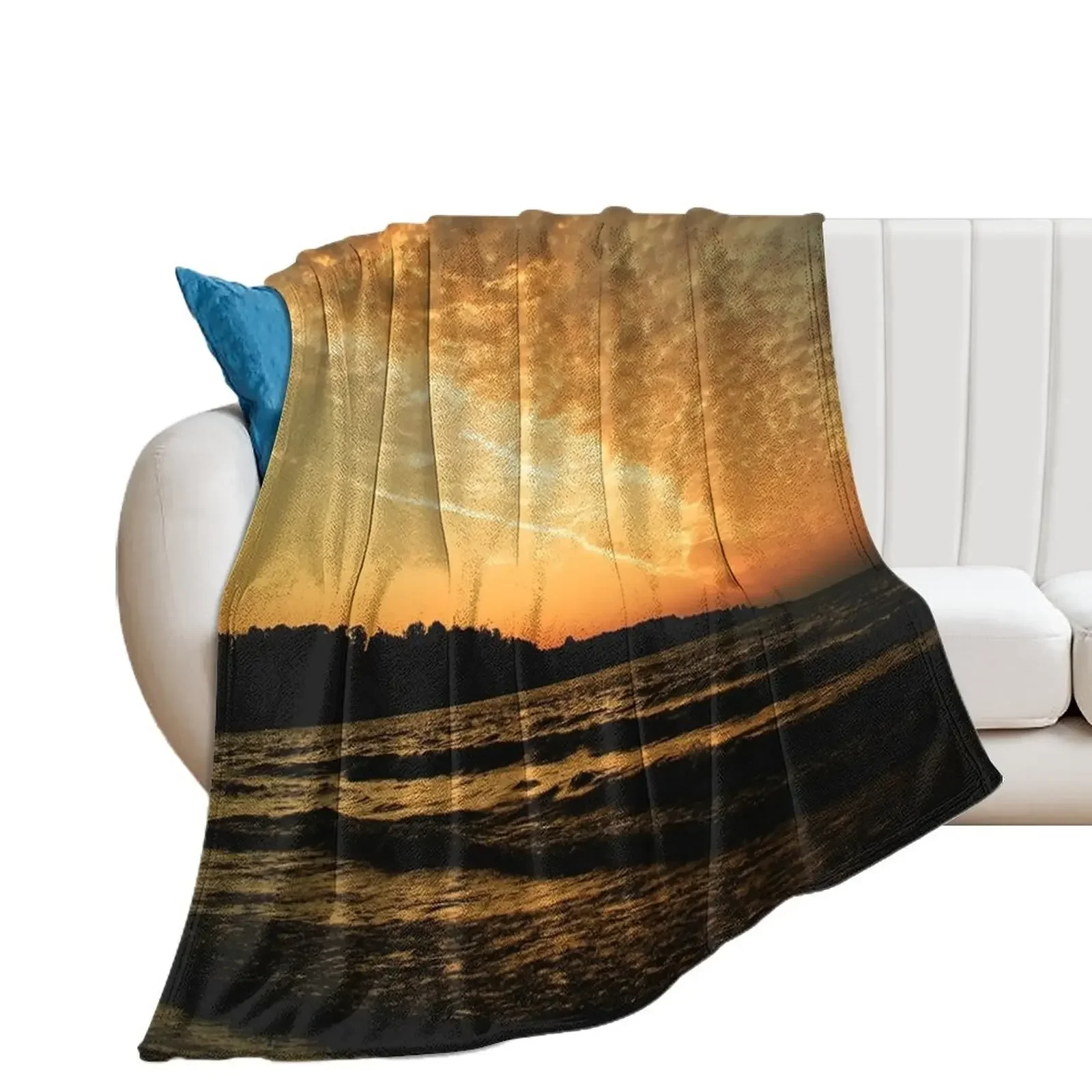 

Orange and Pink Sunrise Throw Blanket Winter beds Designers decorative Bed Fashionable Blankets