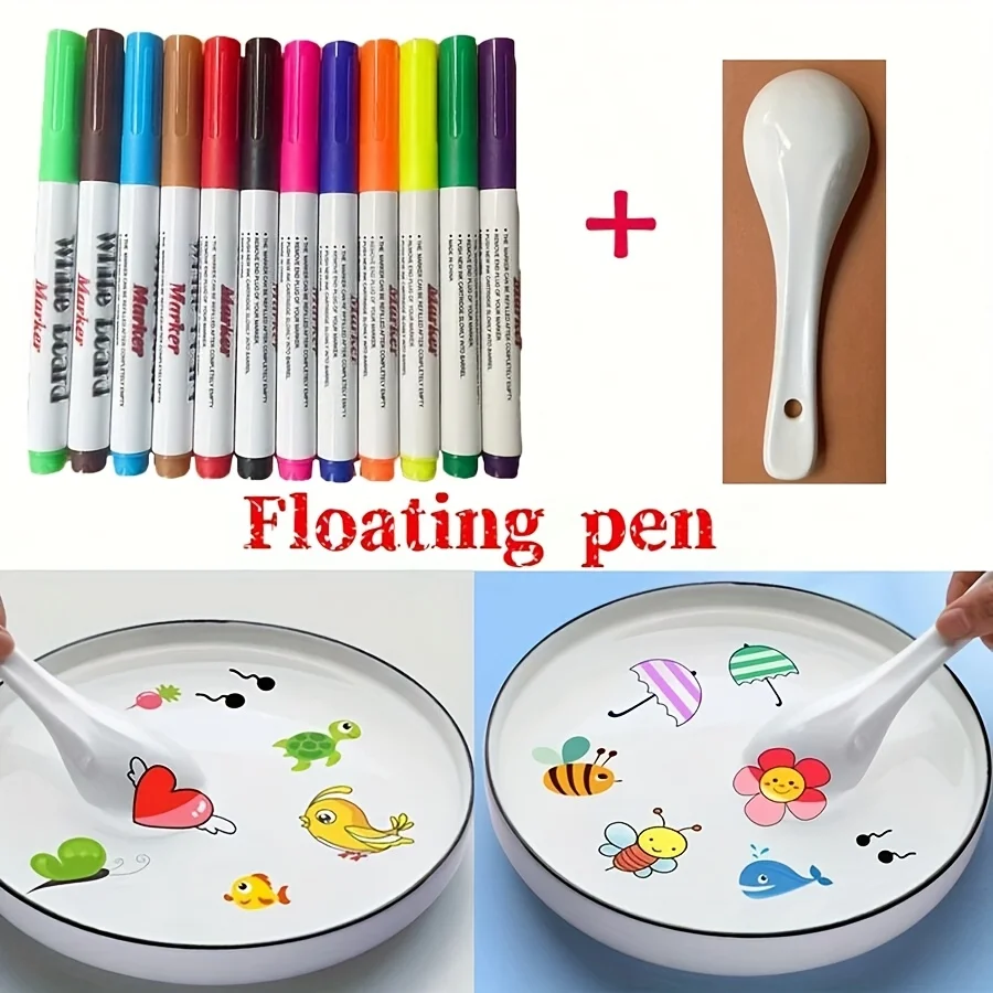 A Set of Magic Water Painting Pens with Floating Ink, Mixed Color Markers, Suitable for Painting, Various Handmade, a Fun Gift