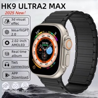 Original HK9 Ultra2 Max Smart Watch Men AMOLED Screen ChatGPT NFC BT Call 2GB ROM Watches GPS PK HK8 HK9 Pro Max Smartwatch Men