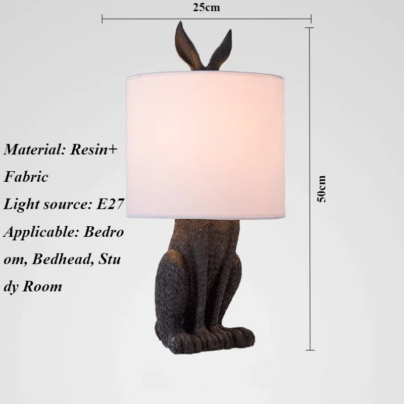 Nordic Rabbit Shade Table Lamps Minimalist Designer Living Room Bedroom Restaurant Study Bedsides Decoration Desk Light Fixture