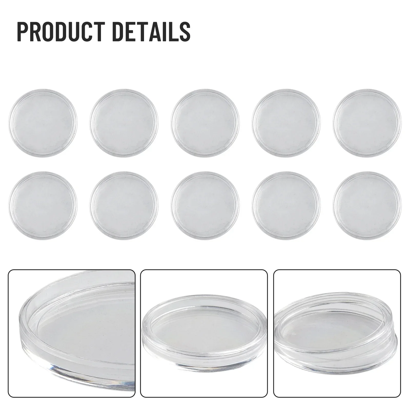 10Pcs 38/50mm Coin Capsules Case Transparent Round Coin Box Capsules Storage Coin Collection Holder Containers Home Supplies