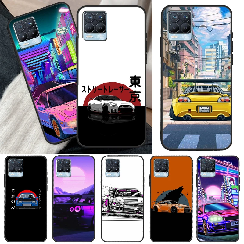 JDM Tokyo Drift Sports Car For Realme 8 9 Pro Plus GT Neo 2 GT Master 9i 8i Phone Case For OnePlus 9 10 Pro 9R Nord2