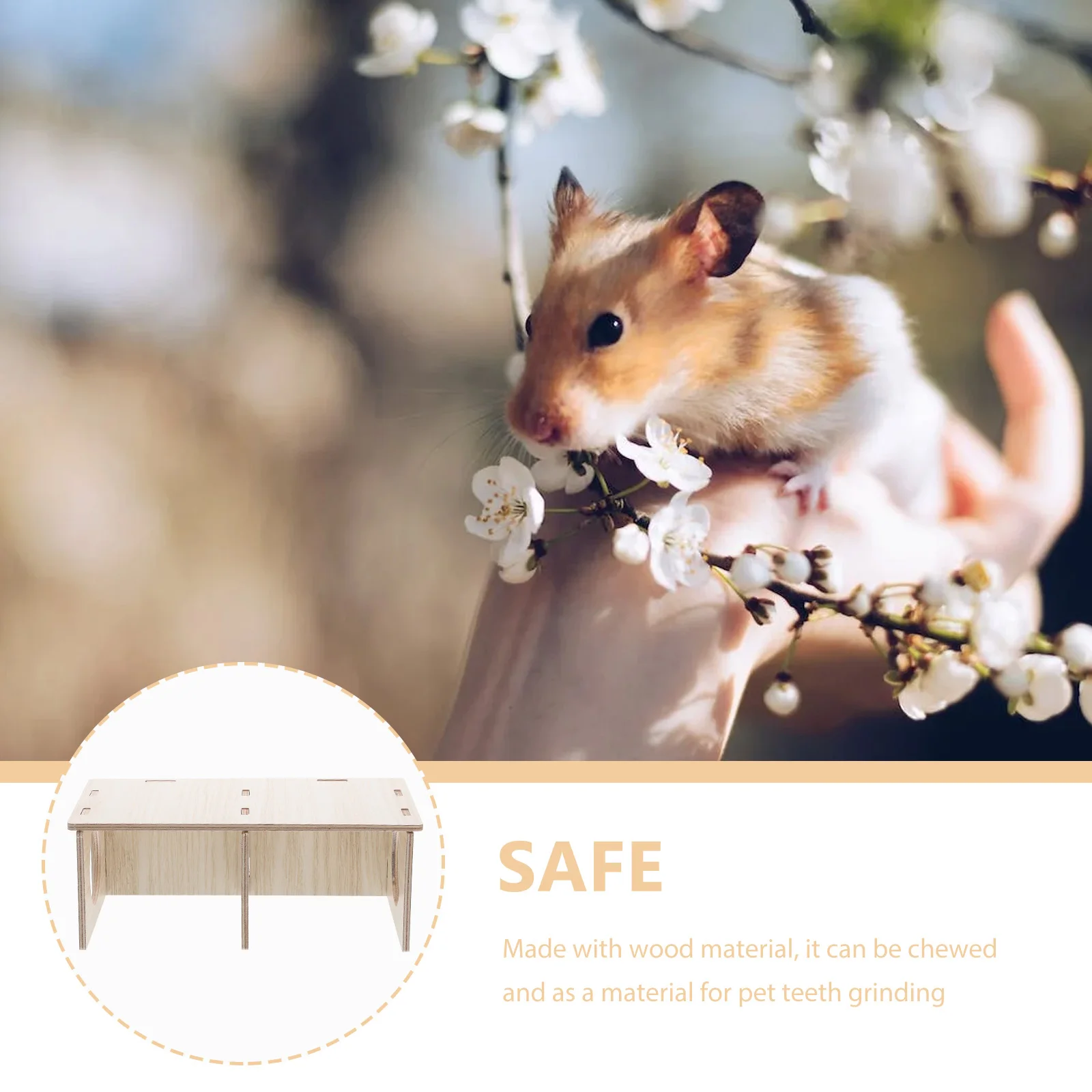 

Hamster Solid Wood Hideout House for Guinea Pig Cage Small Animal Shelter Decor Hamster Hideaway Place Cabin Toy