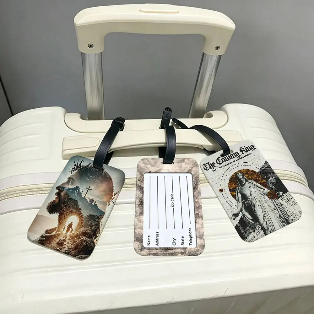 Son of God Jesus Waterproof PVC Baggage Tag With Info Card Anti lost Identification Tag For Luggage School Backpack