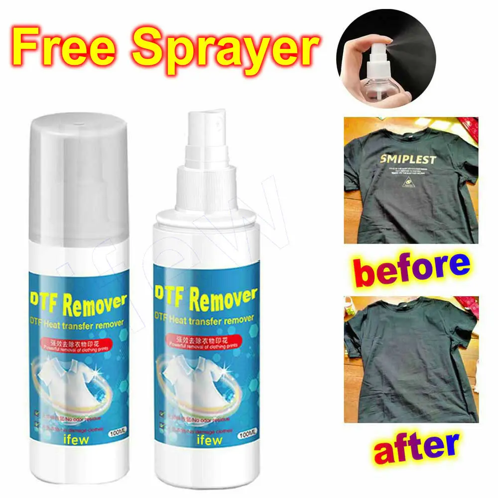 DTF Heat Transfer Remover for Direct To Film Printing Cleaning Liquid Pattern Clean Powerful Removal Clothing Garments Print Kit