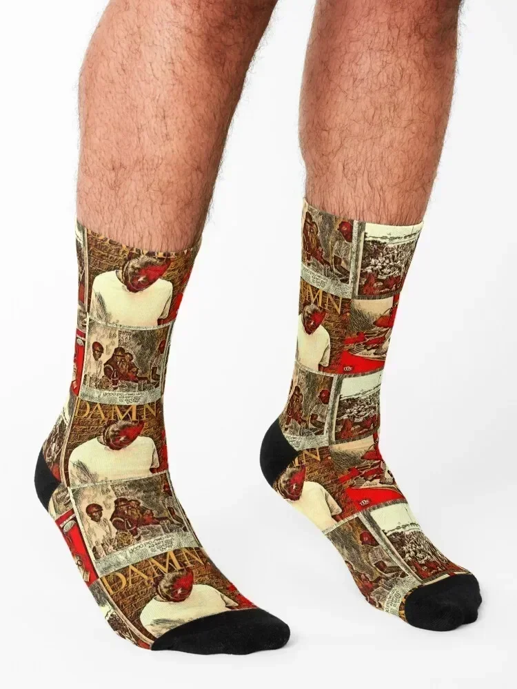 Kendrick Lamar Album Covers Pen Art Socks luxe Wholesale tennis with print Socks For Men Women's