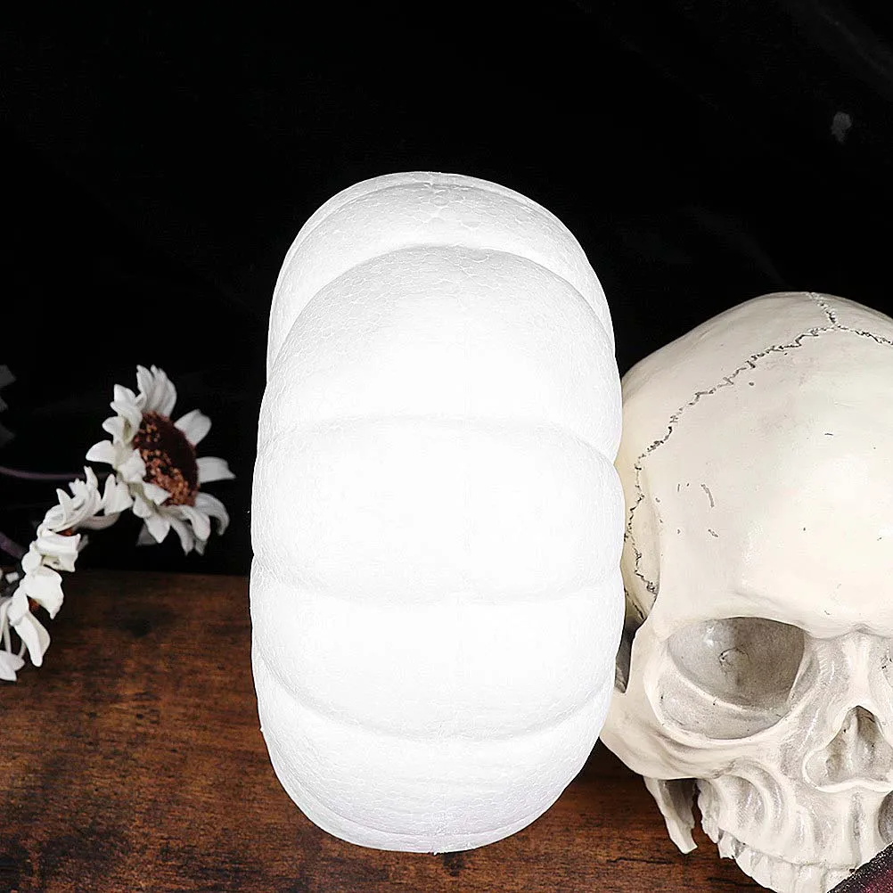 

2pcs Handmade Fake Decor Craft Smooth Surface White Pumpkin For Halloween Thanksgiving Fall Harvest Party Decoration Diy Mini