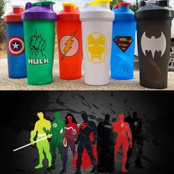 New 600ml Batman Superman Milkshake Cup Home Large Capacity Protein Powder Plastic Cup Gym Sports Water Cup Film Peripheral Gift