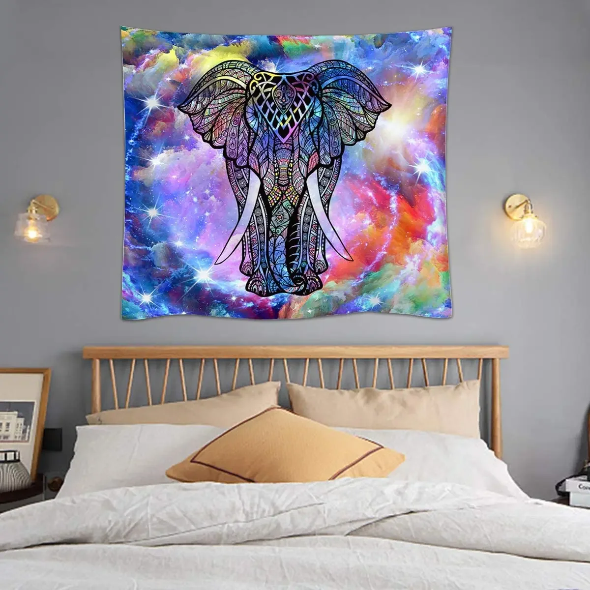 Psychedelic Elephant Wall Hanging Hippie Colorful Tie Dye Trippy Animal By Ho Me Lili Tapestry For Room Dorm