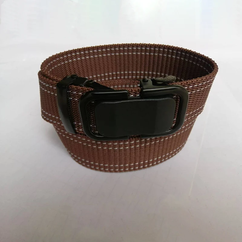 Ceinture en métal sans dents pour hommes et femmes, structure automatique, ceinture en toile, mode décontractée, conception de couture