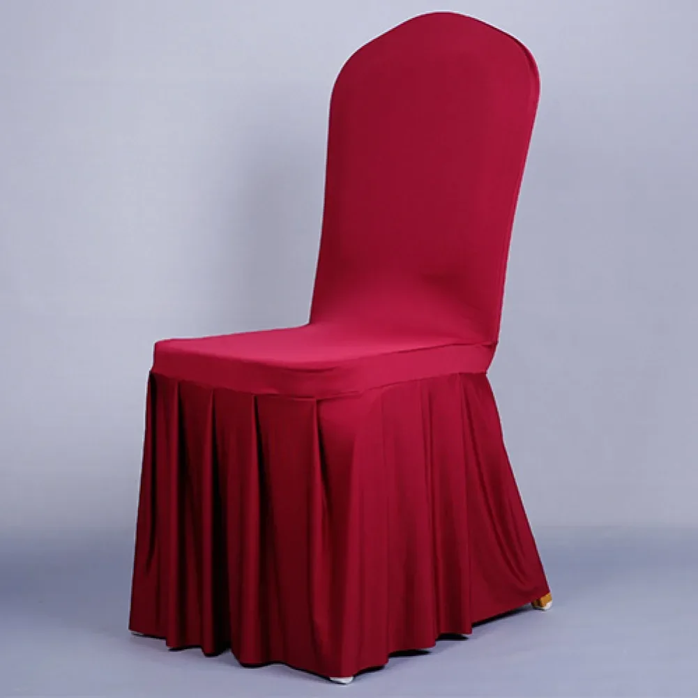Hotel Style Banquet Chair Cover Oxford Skirt Chair Cover Furniture Protector Hotel Home Living Room Removable Chair Cover