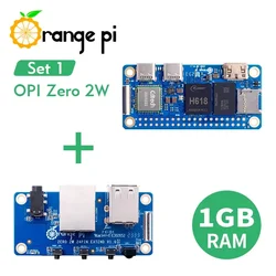 Pomarańczowy Pi Zero 2 W 1G + płyta rozszerzalna, DDR4 Allwinner H618 pomarańczowy Pi Zero 2 W WiFi + BT bbc komputer jednopłytkowy Zero2W Mini PC