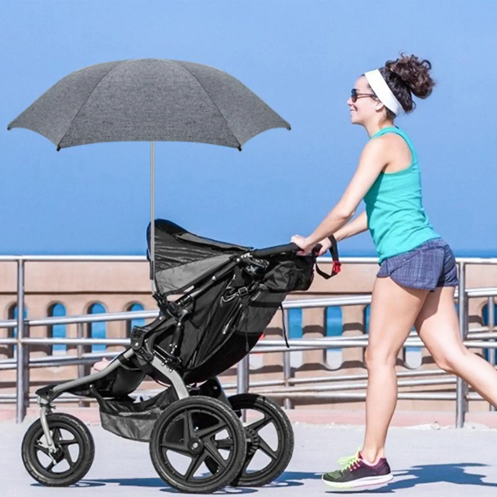 Stroller Umbrella Stroller Clamp Sun Protection Clamp Pushchair Umbrella For Beach Lawn Camping Outdoor Garden Poolside Backyard