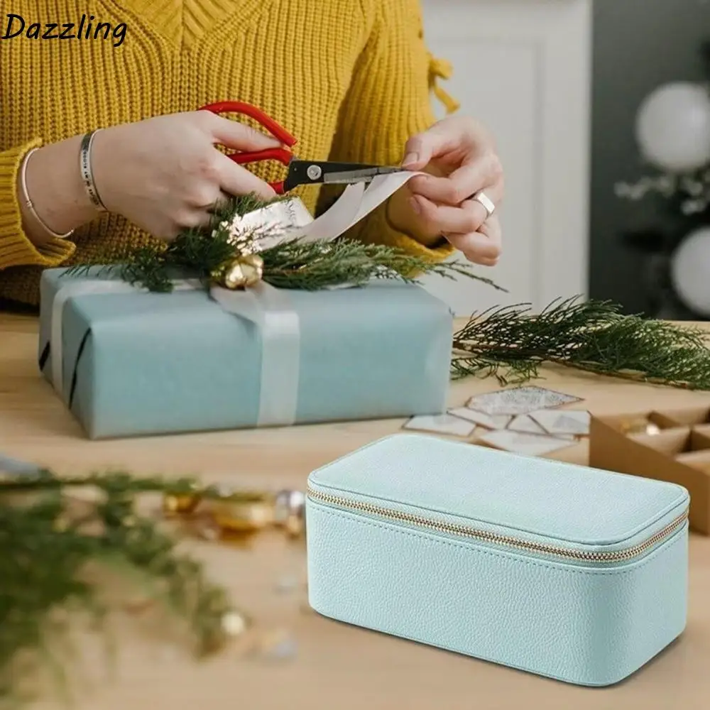 

Portable Dustproof PU Jewelry Box with 12 Small Pouches PU Leather Jewelry Storage Case Organizer Jewelry Organiser Box Travel